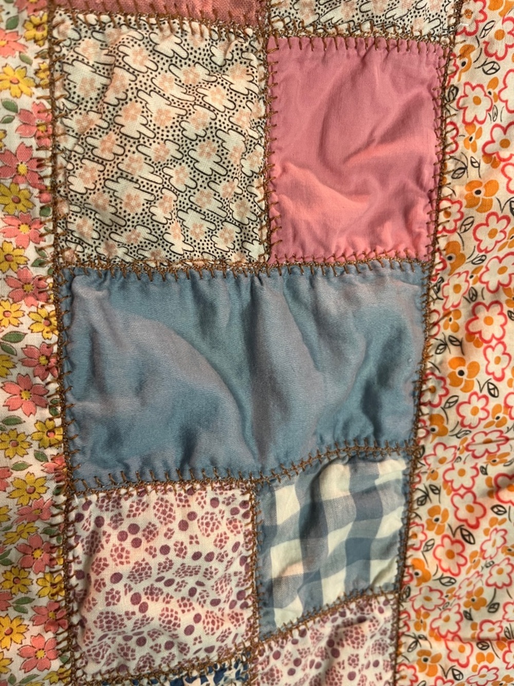 Vintage 90s quilted vest handmade one of a kind patchwork summer reversible - Picture 6 of 12
